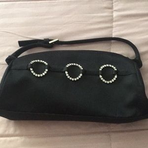 Black satin purse